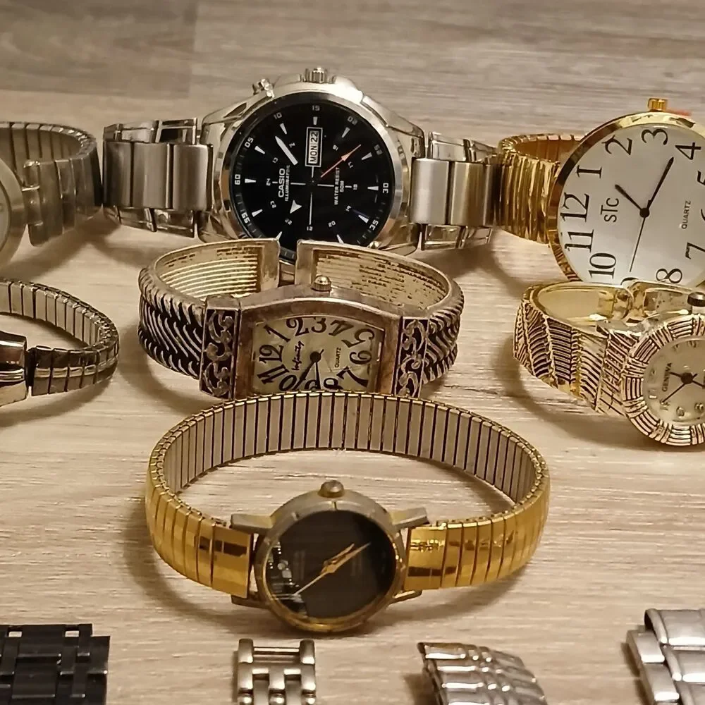 Lot 35+ Watches Parts/Repair ALL Metal Relic Casio Timex Guess Armitron Citizen